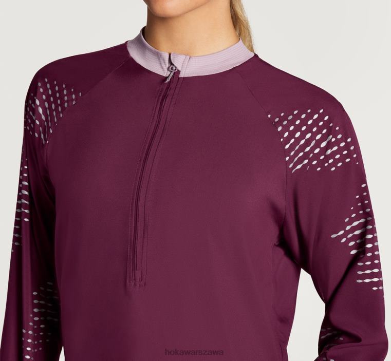 Osłona przeciwwiatrowa zapinana na zamek 1/2 Hoka L0PVV376 kobiety Winogronowe wino