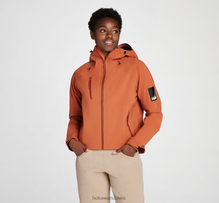 transportową kurtkę przeciwdeszczową Hoka L0PVV373 kobiety pieczona glina