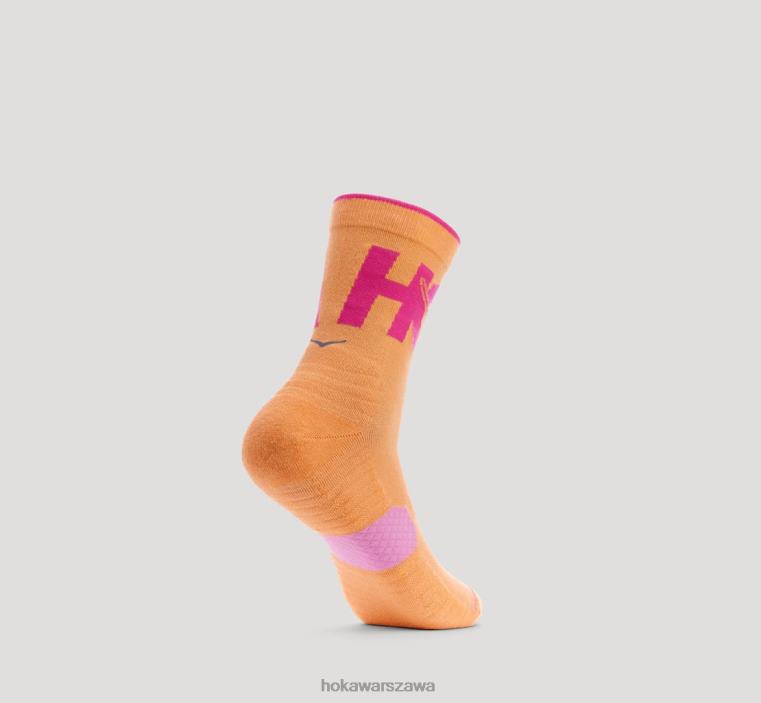skarpetka do biegania załogi Hoka L0PVV388 kobiety udana pomarańcza