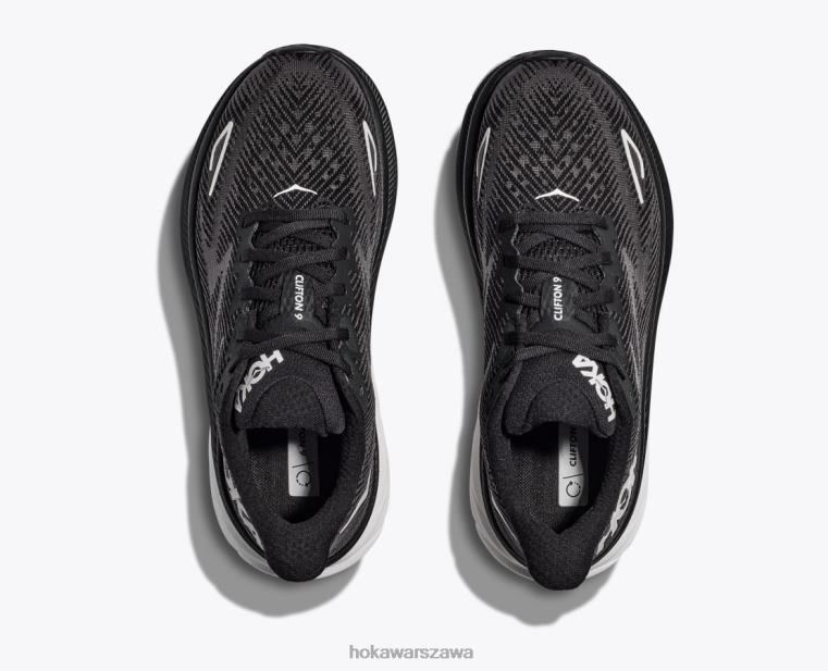 Clifton 9 Hoka L0PVV588 mężczyźni czarny biały