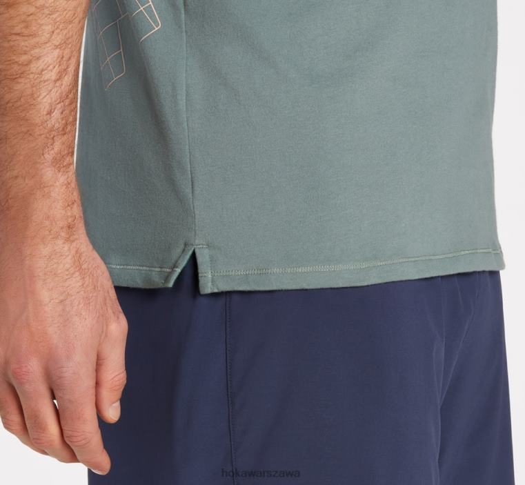 koszulka na cały dzień Hoka L0PVV648 mężczyźni niebieska stal