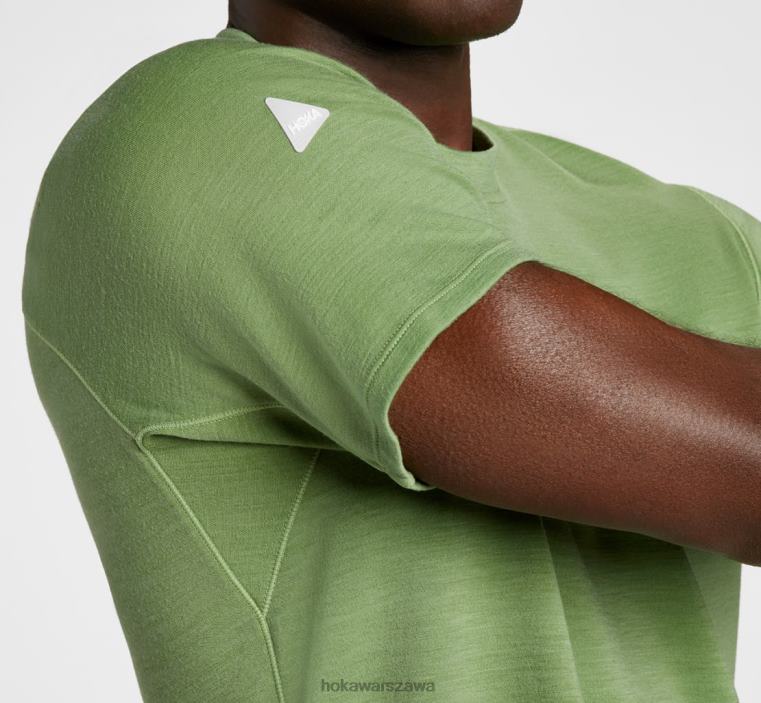 średniej wagi, krótki rękaw z mieszanki merynosów Hoka L0PVV645 mężczyźni loden mróz