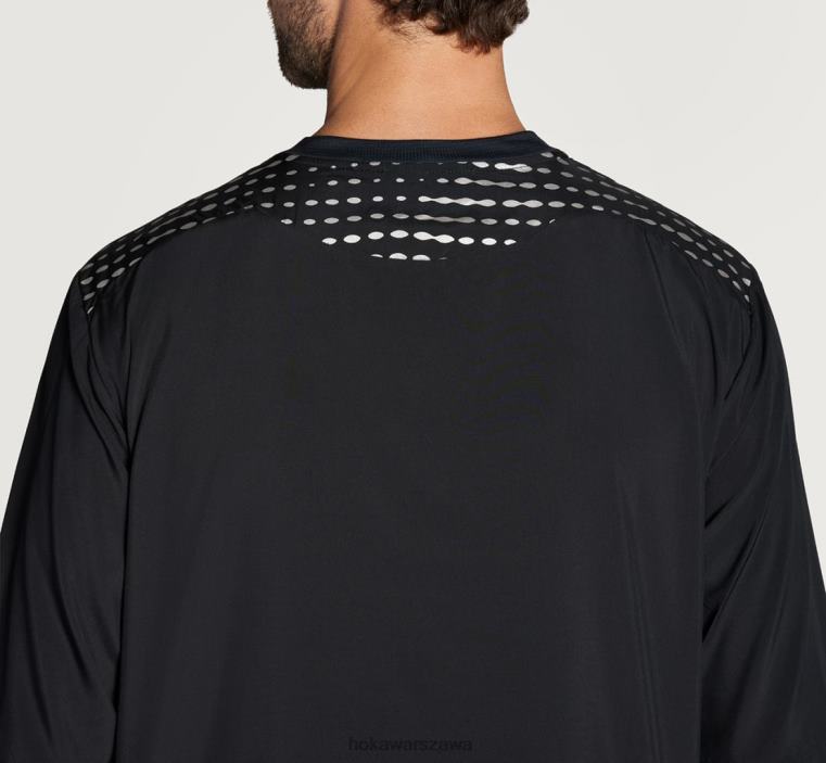 Osłona przeciwwiatrowa zapinana na zamek 1/2 Hoka L0PVV671 mężczyźni czarny