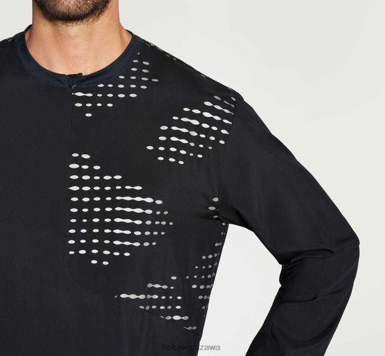 Osłona przeciwwiatrowa zapinana na zamek 1/2 Hoka L0PVV671 mężczyźni czarny